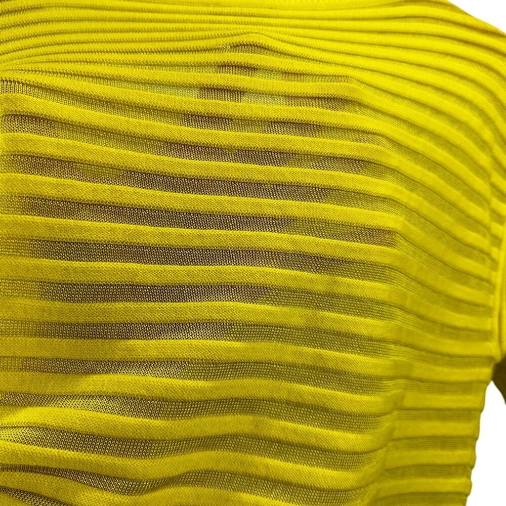 Yellow Sheer Striped Lightweight Sweater Vince Camuto Sheer Women's Size XS - Picture 3 of 11